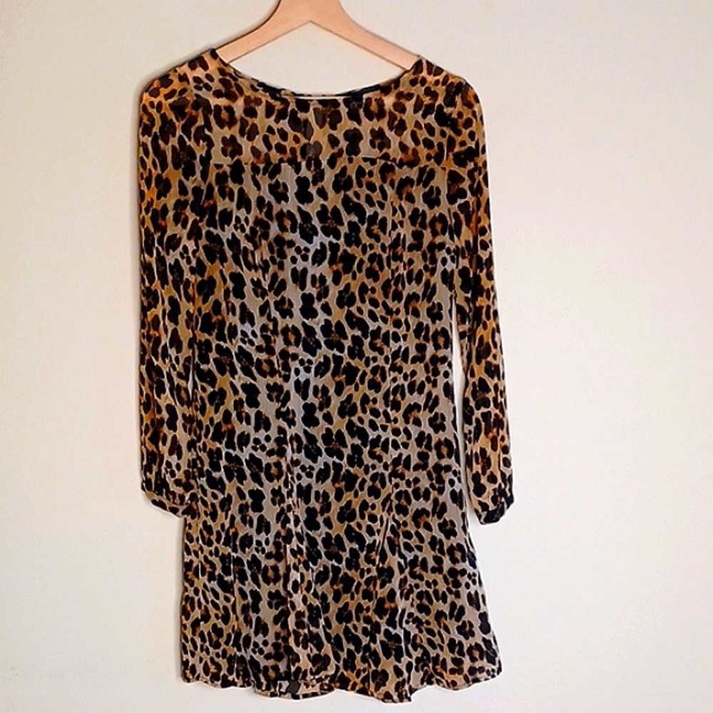 Limited Leopard Print Long Sleeve Dress Size 2